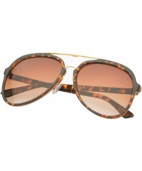 Aviator 'Pico' Double Bridge Aviator Fashion Sunglasses - Leopardshades - C911OJZZXHJ $11.92