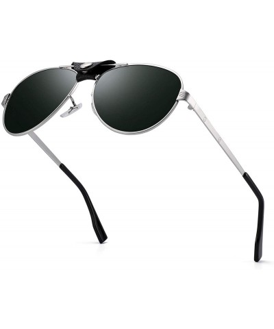 Aviator Polarized Sunglasses Uv Protection Aviator Sunglasses for Men/Women - Silver - CV18T4XA9EK $30.69
