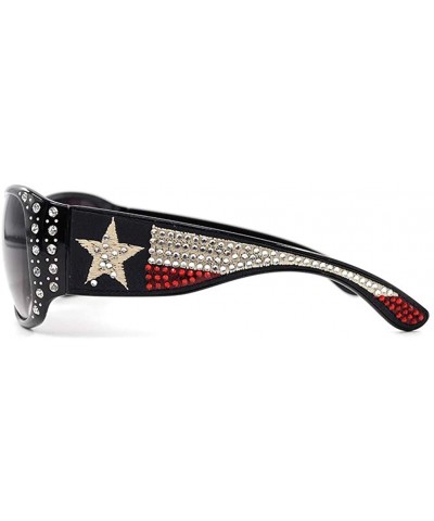 Wayfarer Wayfarer Rhinestone Sunglasses For Women Western UV 400 Protection Shades With Bling - CQ19CDRZWYZ $23.54