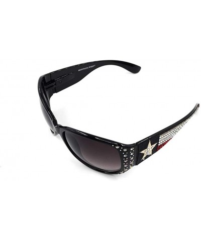 Wayfarer Wayfarer Rhinestone Sunglasses For Women Western UV 400 Protection Shades With Bling - CQ19CDRZWYZ $23.54