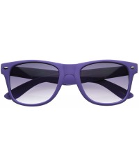 Wayfarer New Matte Rubber Finish Neon Color Horn Rimmed Sunglasses (Purple) - CR116Q2IV0T $10.73