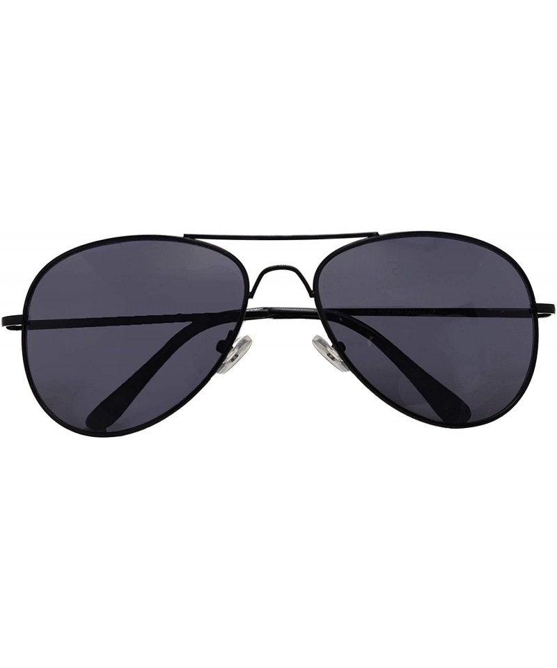 Aviator Metal Classic Aviator Color Lens Sunglasses Small Size P2480 - Black-smoke Lens - CZ11BJQMI6Z $12.49
