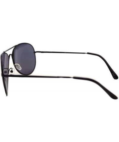 Aviator Metal Classic Aviator Color Lens Sunglasses Small Size P2480 - Black-smoke Lens - CZ11BJQMI6Z $12.49