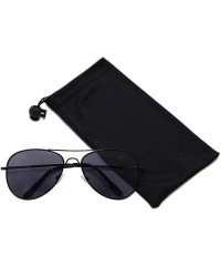 Aviator Metal Classic Aviator Color Lens Sunglasses Small Size P2480 - Black-smoke Lens - CZ11BJQMI6Z $12.49