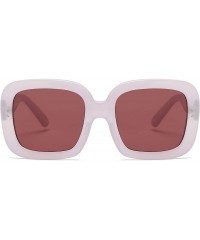 Square Women Retro Vintage Bold Square Oversized UV Protection Fashion Sunglasses - Maroon - C618IS82R2R $9.86