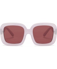 Square Women Retro Vintage Bold Square Oversized UV Protection Fashion Sunglasses - Maroon - C618IS82R2R $9.86