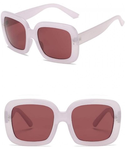 Square Women Retro Vintage Bold Square Oversized UV Protection Fashion Sunglasses - Maroon - C618IS82R2R $9.86