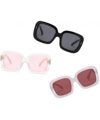 Square Women Retro Vintage Bold Square Oversized UV Protection Fashion Sunglasses - Maroon - C618IS82R2R $9.86