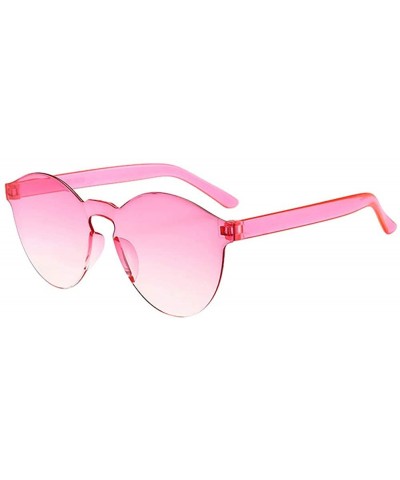 Wrap Women Men Fashion Clear Retro Sunglasses Outdoor Frameless Eyewear Glasses - Pink - CN196HGE6Y9 $10.61