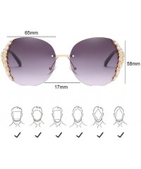 Sport Special Womens Oversized Sunglasses Ladies Rimless for Driving Traveling - Blue - C918DMNZ639 $12.51