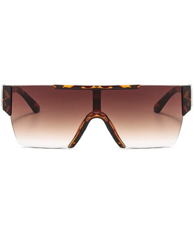 Rimless New One-piece Sunglasses Women's Vintage Rimless Oversized Mens Goggle Outdoor Windproof Eyeglasses - Brown - CB18ZXC...