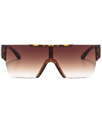 Rimless New One-piece Sunglasses Women's Vintage Rimless Oversized Mens Goggle Outdoor Windproof Eyeglasses - Brown - CB18ZXC...