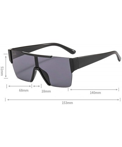 Rimless New One-piece Sunglasses Women's Vintage Rimless Oversized Mens Goggle Outdoor Windproof Eyeglasses - Brown - CB18ZXC...