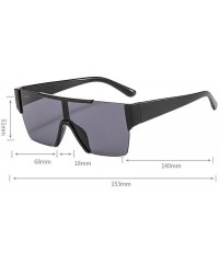 Rimless New One-piece Sunglasses Women's Vintage Rimless Oversized Mens Goggle Outdoor Windproof Eyeglasses - Brown - CB18ZXC...