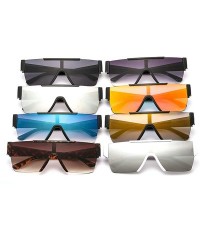 Rimless New One-piece Sunglasses Women's Vintage Rimless Oversized Mens Goggle Outdoor Windproof Eyeglasses - Brown - CB18ZXC...