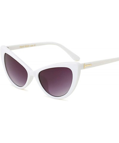 Cat Eye Vintage Retro 60s Cateye Sunglasses for Women Pointed Triangular Cat Eye Glasses - White - CT18NECX8HT $8.58