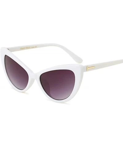 Cat Eye Vintage Retro 60s Cateye Sunglasses for Women Pointed Triangular Cat Eye Glasses - White - CT18NECX8HT $21.17