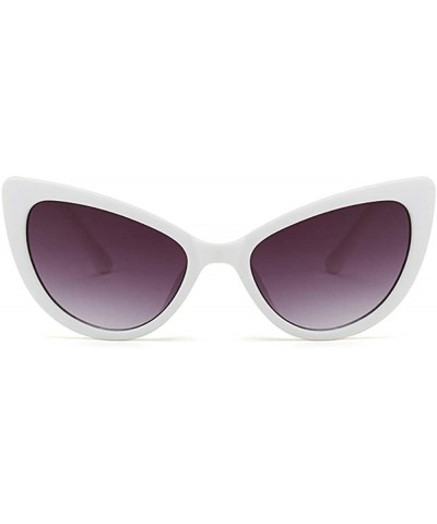 Cat Eye Vintage Retro 60s Cateye Sunglasses for Women Pointed Triangular Cat Eye Glasses - White - CT18NECX8HT $8.58