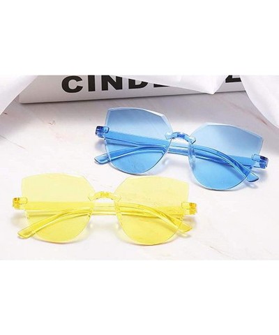 Rimless Sunglasses Glasses Blocking Frameless Multilateral - E - CR1906OYNN6 $9.95