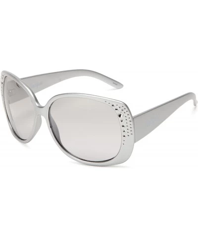 Oversized Women's 140SP Oval Sunglasses - One Size - Metallic Silver Frame/Gradient Smoke Lens - C2115BN7NH1 $41.84