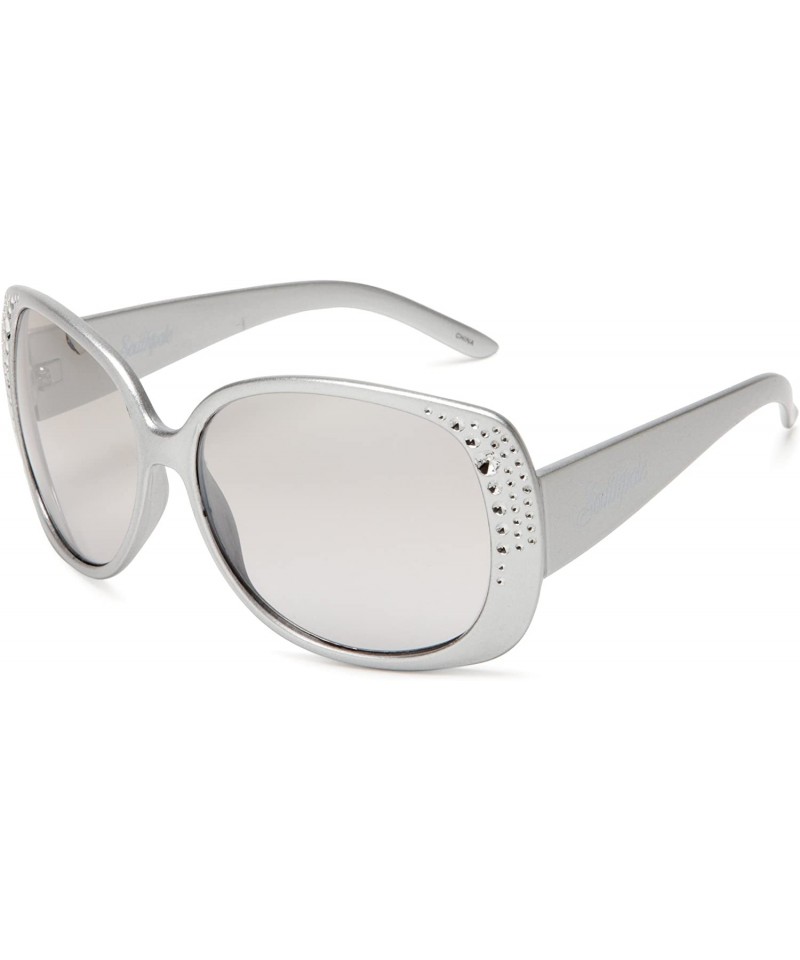 Oversized Women's 140SP Oval Sunglasses - One Size - Metallic Silver Frame/Gradient Smoke Lens - C2115BN7NH1 $16.30