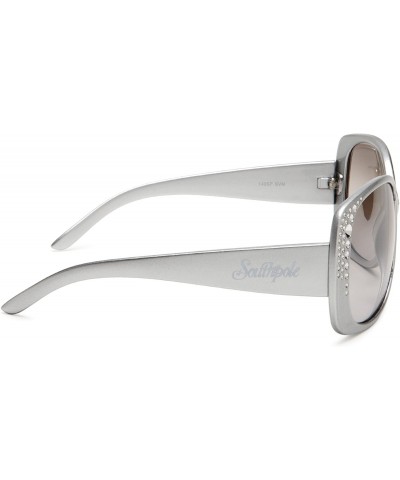 Oversized Women's 140SP Oval Sunglasses - One Size - Metallic Silver Frame/Gradient Smoke Lens - C2115BN7NH1 $16.30