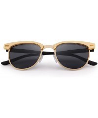 Wayfarer Semi Rimless Polarized Sunglasses Women Men Retro Brand Sun Glasses S8116 - Gold - CA186C3SG2W $13.95