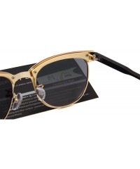 Wayfarer Semi Rimless Polarized Sunglasses Women Men Retro Brand Sun Glasses S8116 - Gold - CA186C3SG2W $13.95