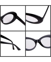 Oval Retro Clout Goggles Oval Sunglasses Mod Thick Frame Kurt Cobain - Transpar Blue - C3192HWOY2T $6.96