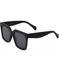 Square Retro Oversized Luxury Fashion Square Sunglasses with Flat Lens for Women - Black + Smoke - CW195I5YKCI $11.45