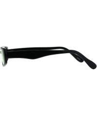 Rectangular Super Slim Sunglasses Womens Thin Rectangular Fashion Mirror Lens UV 400 - Black (Pink Mirror) - CU180XH27RY $12.35
