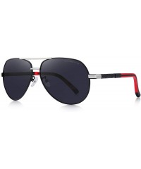 Oversized Men Vintage Aluminum Polarized Sunglasses for Men Womens Polarized Mirror with Case - Black - C618XRAXU4W $26.02
