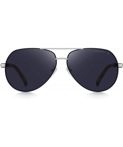 Oversized Men Vintage Aluminum Polarized Sunglasses for Men Womens Polarized Mirror with Case - Black - C618XRAXU4W $26.02