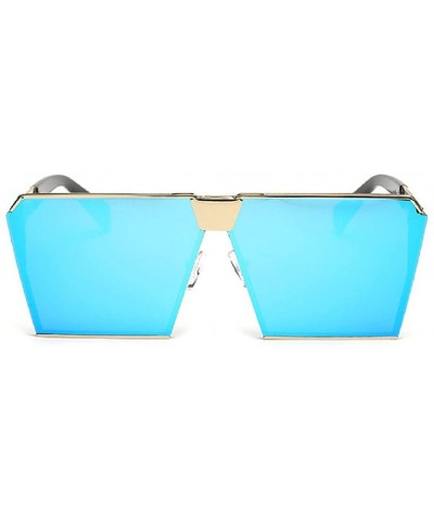 Oversized Women Men Sunglasses Oversized Retro Square Glasses Metal Frame - Blue - CX18CRRD6LZ $10.00