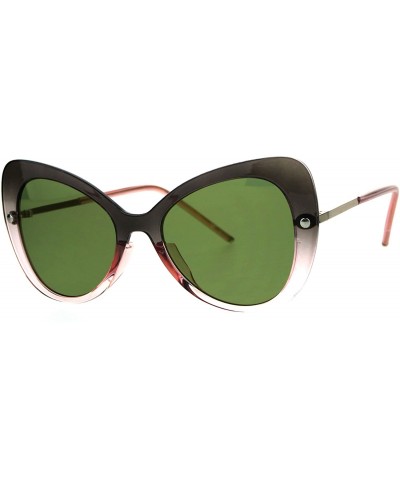Butterfly Womens Mod Gothic Unique Retro Panel Plastic Butterfly Designer Sunglasses - Grey Pink Green - CX183LWDAT9 $11.49