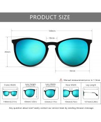 Rimless Vintage Round Sunglasses for Women Classic Retro Designer Style - Black Frame(glossy Finish)/Blue Mirror Lens - CR18D...