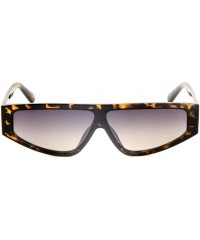 Shield Wide Flat Top Shield Sunglasses - Demi - CL1974L6300 $11.77