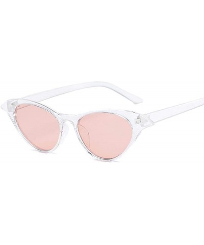 Oversized Vintage Mirror Sunglasses Women Cat Eye Sunglasses Luxury Brand LeopardBrown - Transpink - CP18XQYWU9L $17.93