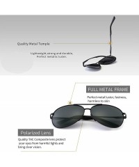 Aviator Premium Military Style Classic Aviator Sunglasses with Spring Hinges - Black Frame Grey Lens - CS18QNKCD8R $14.82