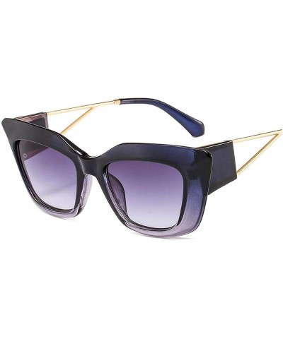 Round Fashion Vintage Square Cat Eye Sunglasses Women Brand Designer Gradient Sun Glasses Female Shades Curved Legs - CP198ZS...