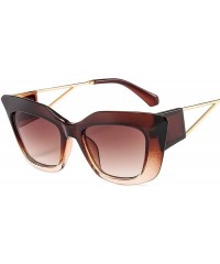 Round Fashion Vintage Square Cat Eye Sunglasses Women Brand Designer Gradient Sun Glasses Female Shades Curved Legs - CP198ZS...