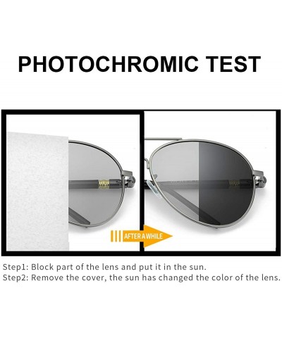 Aviator Photochromic Pilot Sunglasses for Men with Polarized Lens for Driving - UV400 Protection Reduce Glare - CQ18Q7HYS90 $...