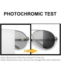 Aviator Photochromic Pilot Sunglasses for Men with Polarized Lens for Driving - UV400 Protection Reduce Glare - CQ18Q7HYS90 $...