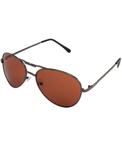 Aviator Driving Classic Thin Frame Bracket Top Bar Aviator Sunglasses - Gunmetal - CG19967XS37 $11.04