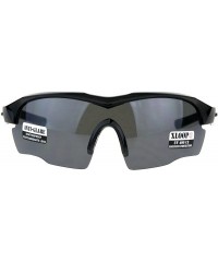 Wrap Xloop Sunglasses Mens Half Rim Shield Wrap Around Frame Anti-Glare Lens - Black - CG18E6595SQ $21.08