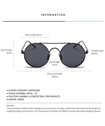 Round Fashion Glasses - Round Retro Eyewear UV400 Protection Steampunk Sunglasses - Gold Frame Red Lens - CH190EGD8UA $9.44