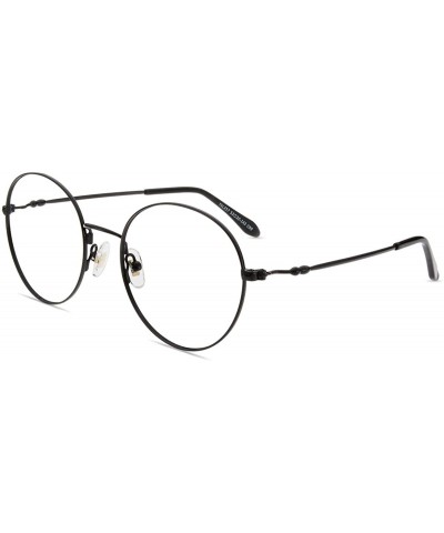 Aviator Blue Light Blocking Reading Glasses - Retro Round Metal Computer Reading Glasses with Maginfication - Black - C318WR9...