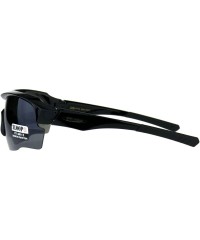 Wrap Xloop Sunglasses Mens Half Rim Shield Wrap Around Frame Anti-Glare Lens - Black - CG18E6595SQ $21.08