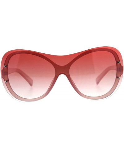 Butterfly Womens Oversize Shield Butterfly Exposed Lens Rimless Sunglasses - All Pink - CU18CAXTLME $17.75
