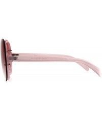 Butterfly Womens Oversize Shield Butterfly Exposed Lens Rimless Sunglasses - All Pink - CU18CAXTLME $17.75